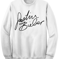 Unisex Crewneck Sweatshirts Justin Bieber Signature Design