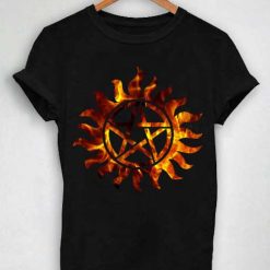 Unisex Premium Supernatural Logo Fire Flower Tshirt T-shirt