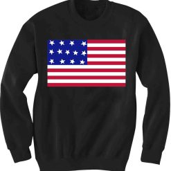 Unisex Crewneck Sweatshirt American Flag Logo Design