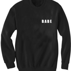 Unisex Crewneck Sweatshirt Babe Logo Black Design Clothfusion