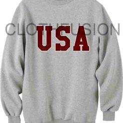 Unisex Crewneck Sweatshirt USA Logo Grey Design Clothfusion