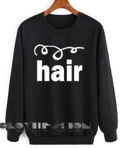 Unisex Crewneck Sweatshirt Curly Hair Black Clothfusion