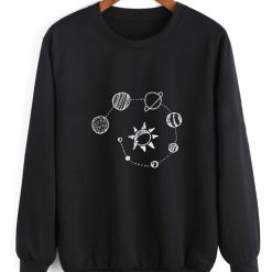 Solar System Chalk Art Sweater Funny Sweatshirt