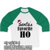 Santa's Favorite Ho funny Women's Christmas Unisex 3/4 Sleeve Baseball Tee