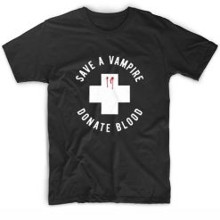 Halloween Drinking Shirt Save A Vampire Donate Blood