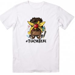 Black Teacherlife Shirt Messy Bun Teacher Shirt
