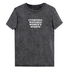 Everyone Watches Womens Sports Unisex Mineral Wash T-Shirt Denim T-shirt