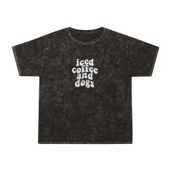 Iced Coffee And Dogs Unisex Denim T-shirt