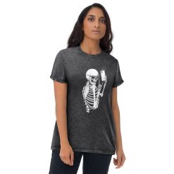 Skeleton Selfie Unisex Denim T-shirt