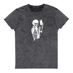 Skeleton Selfie Unisex Denim T-shirt